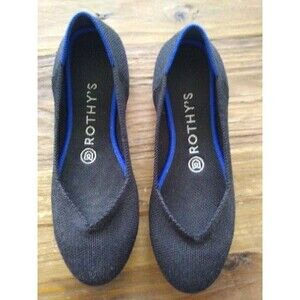 Rothy's Retired Black Ballet Flat Vegan Sustainable Washable Classic Soho Sz6